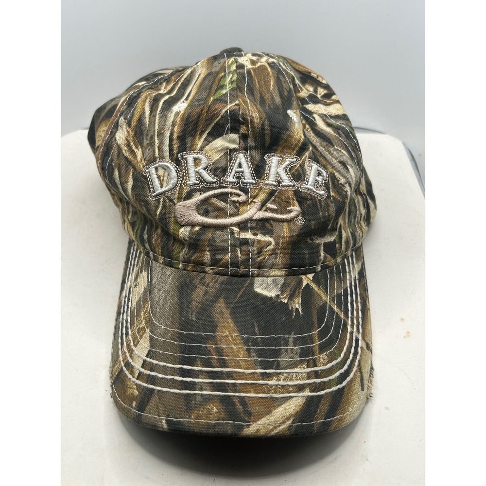Drake Waterfowl Systems Mens Camo Baseball Cap Adjustable Hunting Hat Distressed